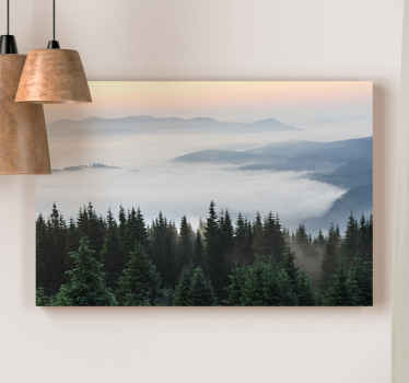 "Nature" forest with sun view landscape canvas - TenStickers