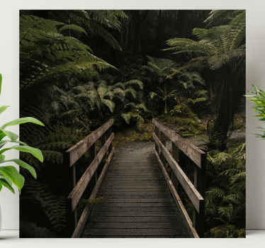 Orman ağacı duvar tuvalinde "doğa" köprüsü - TenStickers