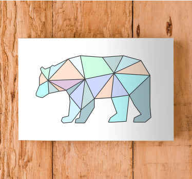 Cuadro geométrico Oso de triángulos geométricos - TenVinilo