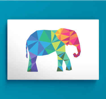 Tablou elefanți elefant poligonal colorat - TenStickers