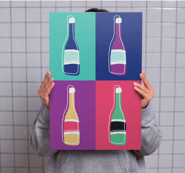 Pop art flasker abstrakt lærredsbillede - TenStickers
