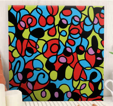 多彩设计不规则线条现代帆布 - TenStickers