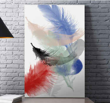 Cuadro moderno Diseño de plumas abstractas coloridas - TenVinilo