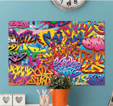 Colorful grafitti painting design modern canvas - TenStickers