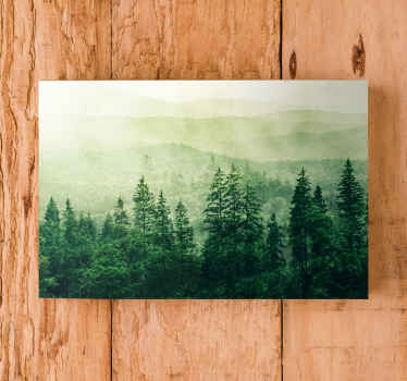 Tableau paysage Cime des arbres de la forêt verte - TenStickers
