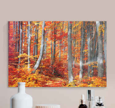 Colourful red old forest landscape canvas - TenStickers