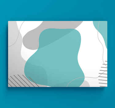 蓝色和绿色形成客厅的画布 - TenStickers