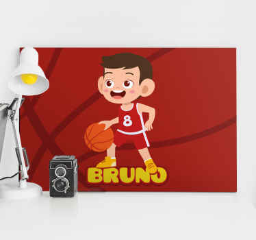 Kid basketball player personalised canvas - TenStickers
