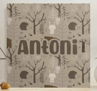 Cuadro infantil Animales del bosque de estilo escandinavo - TenVinilo