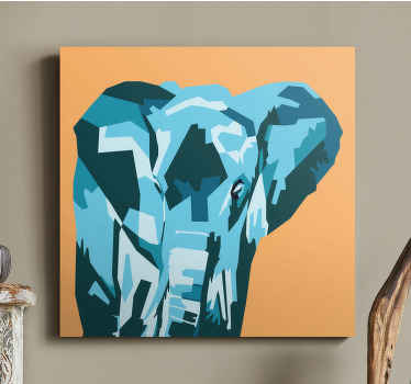 几何动物可爱大象大象画布 - TenStickers