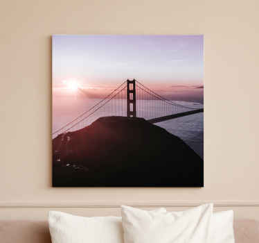 Golden gate span by lærredsbillede - TenStickers