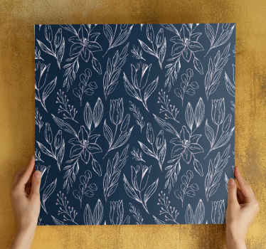 Cuadro de flores Lirios de patrones sin fisuras diseño floral - TenVinilo