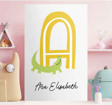 Leinwandbild personalisiert Kindername anfangsbuchstabe - TenStickers