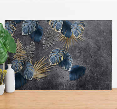 Cuadro 3d Efecto de plantas 3d sobre hormigón. - TenVinilo