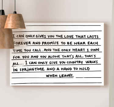 "New nostalgia" romantic text quote canvas - TenStickers