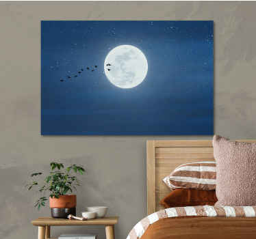 Cuadro 3d Luna llena y cielo - TenVinilo