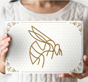 卧室优雅的蜜蜂插画画布 - TenStickers