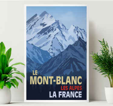 Tableau Mont-Blanc retro vintage - TenStickers