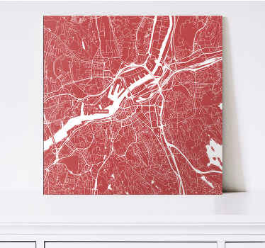 Karta över göteborg city canvastavlor - Tenstickers