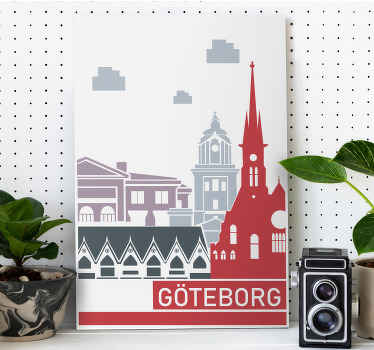 Skyline göteborg city canvastavlor - Tenstickers