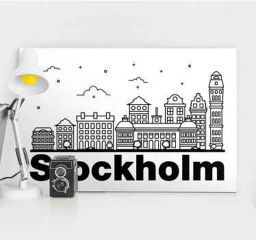 Skyline stockholm city canvastavlor - Tenstickers