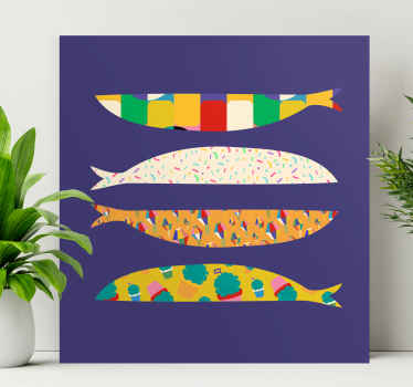 Quadro de sardinhas coloridas - TenStickers