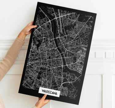 Obraz z miastem Mapa topograficzna warszawy - TenStickers