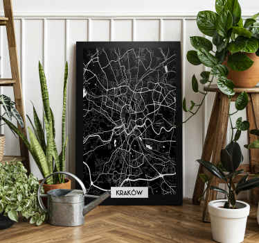 Obraz z miastem Mapa topograficzna krakowa - TenStickers
