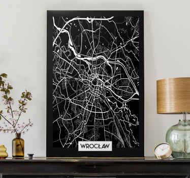 Obraz z miastem Mapa topograficzna wrocławia - TenStickers