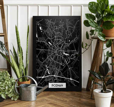Obraz z miastem Mapa topograficzna poznania - TenStickers