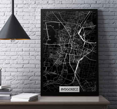 Obraz z miastem Mapa topograficzna bydgoszczy - TenStickers