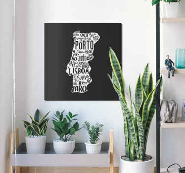 Quartos de cidades Mapa de portugal - TenStickers