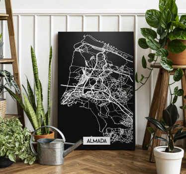 Quartos de cidades Mapa topográfico de almada - TenStickers