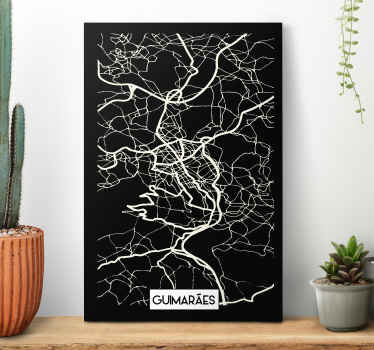 Quartos de cidades Mapa topográfico de guimarães - TenStickers