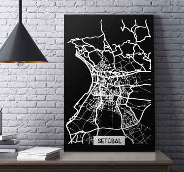 Quartos de cidades Mapa topográfico de setúbal - TenStickers