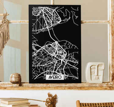 Quartos de cidades Mapa topográfico de aveiro - TenStickers