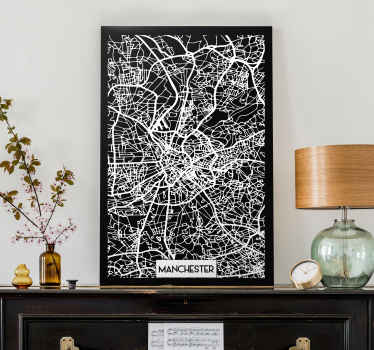 Manchester Topographic Map city canvas prints - TenStickers