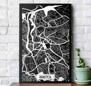 Bristol Topographic Map city canvas prints - TenStickers