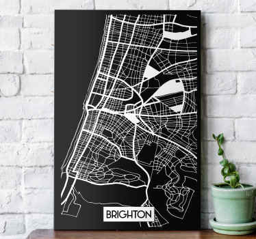 Brighton Topographic Map canvas prints - TenStickers