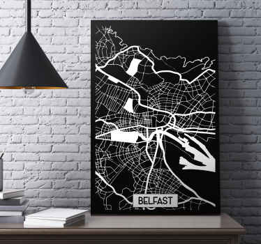 Belfast Topographic Map city canvas prints - TenStickers