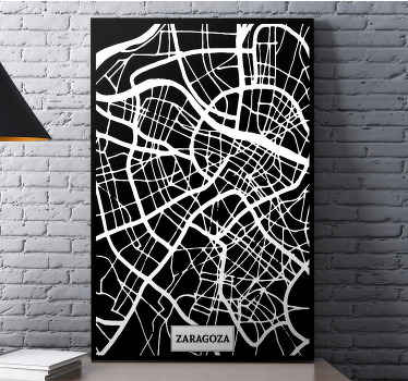 Cuadro ciudades Mapa topográfico de Zaragoza - TenVinilo