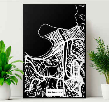 Cuadro ciudades Mapa topográfico San Sebastián - TenVinilo