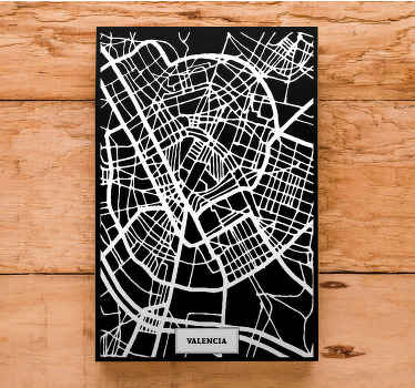 Cuadro de ciudades Mapa topográfico Valencia - TenVinilo
