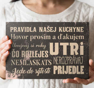 Obraz pravidlá našej kuchyne - Tenstickers