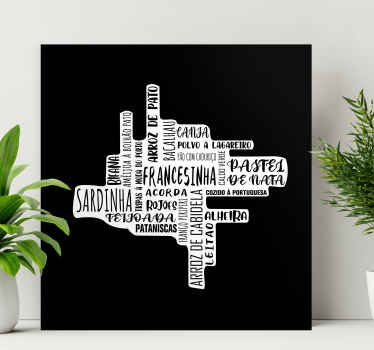 Quadro para cozinha nuvem com pratos portugueses - TenStickers