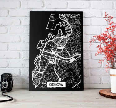 Quadro città e paesi Genova Carta Topografica - TenStickers