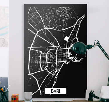 Quadro città e paesi Bari stampa mappamondo - TenStickers