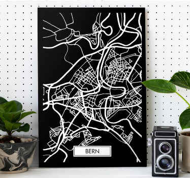 Tableau Carte topographique capitale Suisse - TenStickers