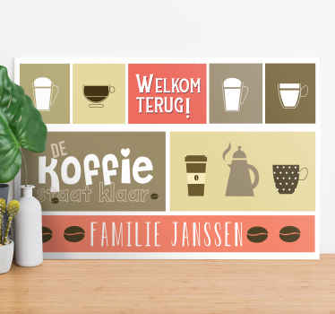 Gepersonaliseerde canvas welkom terug - TenStickers