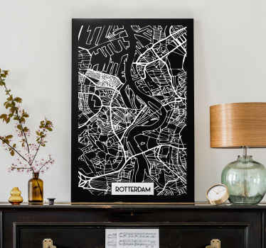 Canvas schilderij Rotterdam topografische kaart - TenStickers
